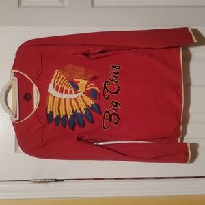 Double D Ranch long sleeve red indian chief shirt size Medium